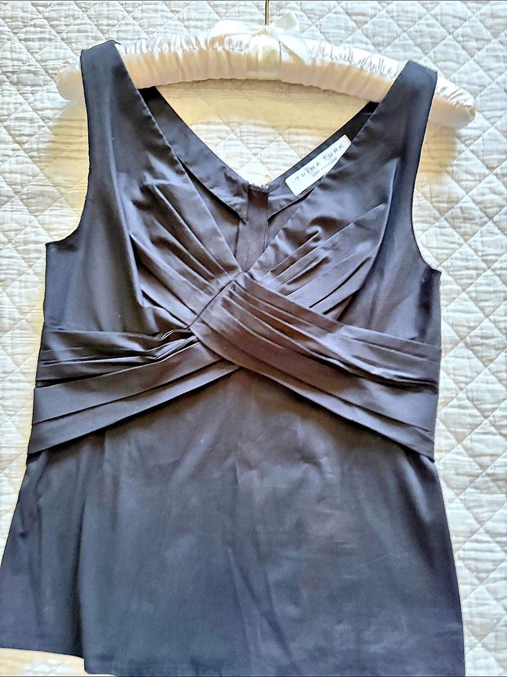 Trina Turk Black Wrap Front Tank Top